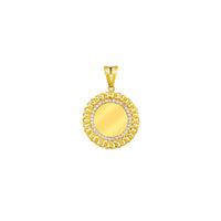 Liontin Medali Gambar Bulat Bingkai Kuba Berlian (14K)
