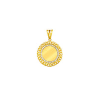 Diamond Cuban-Frame Round Picture Medallion Pendant (14K)