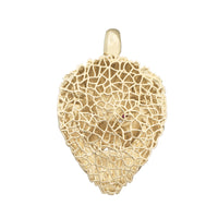Zirconia Red-Eyes Glossy-Matte Lion Head Pendant (14K)