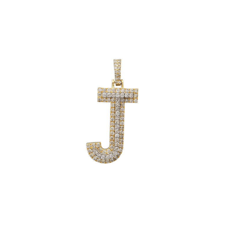 Diamond Letter "J" Initial Pendant (14K)