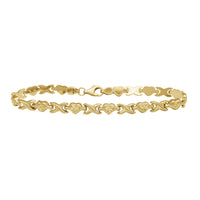 Zirconia "X & Heart" Fancy Bracelet (14K)