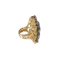 Diamond Cluster Nugget Long-Finger Ring (14K)