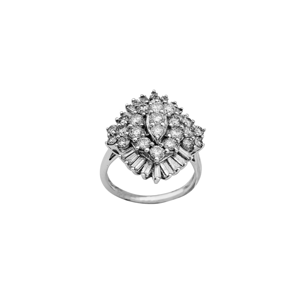 Diamond Cluster Marquise-Shape Engagement Ring (10K)