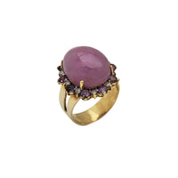 Diamond, Jade & Amethyst Lady Ring (14K)