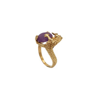 Purple Jade Dragon Ring (14K)