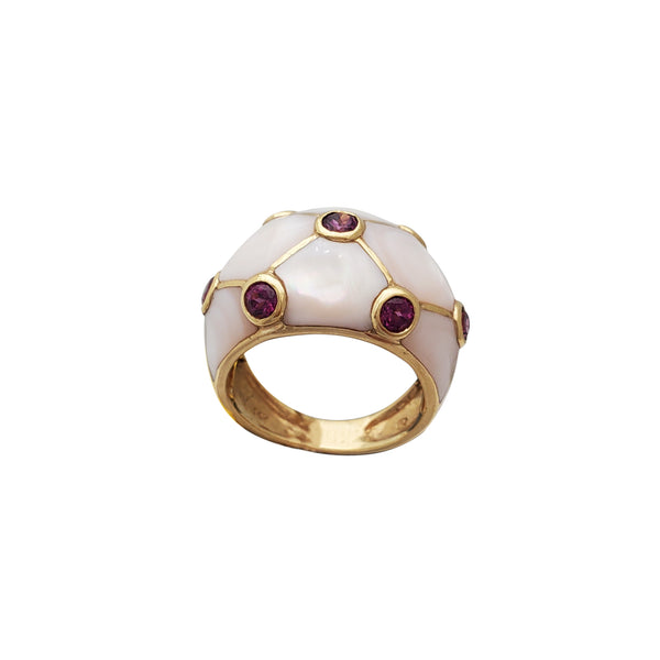 Mother of Pearl & Amethyst Ring (14K)