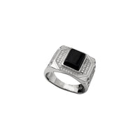 Black Onyx Icy Signet Ring (Silver)
