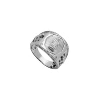 Virgin Mary & Gecko Men's Ring (Silver)