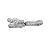 Three-Piece-Set Engagement/Wedding Ring (Silver)