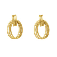 Tri-Hoops Fancy Stud Earrings (14K)