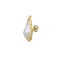 Teardrop Mother of Pearl Stud Earrings (14K)