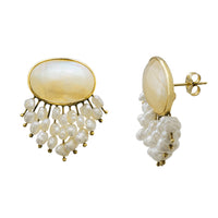 Drop Down Bush Pearl Earrings (14K)