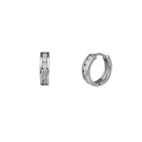 Diamond Channel-Set Huggie Earrings (14K)