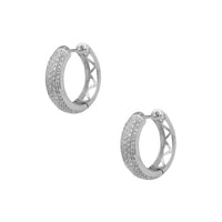 Diamond Micropave Hoops Earrings (14K)