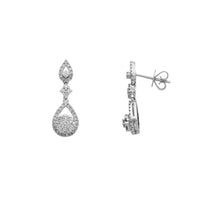 Diamond Teardrop Dangling Stud Earrings (14K)
