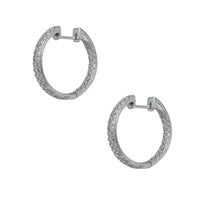 [0.8 inch] Diamond Pave Inside-Out Hoops Earrings (14K)