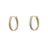 Diamond Inside-Out Oval Hoops Earrings (14K)
