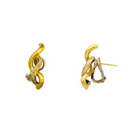 Diamond Twist Omega Back Earrings (18K)