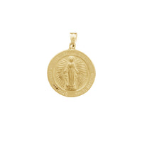 Solid Virgin Mary Round Pendant (14K)