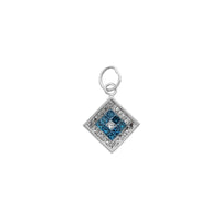 Blue & White Diamond Rhombus Pendant (14K)
