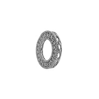 Diamond Pave Invisible Bail Round Hoop Pendant (10K)