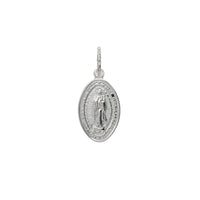 Virgin Mary "Nuestra Señora de Guadalupe" Oval Pendant (Silver)