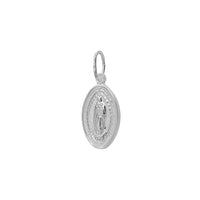 Virgin Mary "Nuestra Señora de Guadalupe" Oval Pendant (Silver)