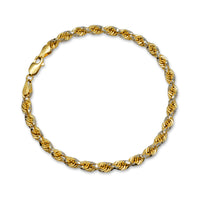 [Solid] Two-Tone Rope Bracelet (14K)