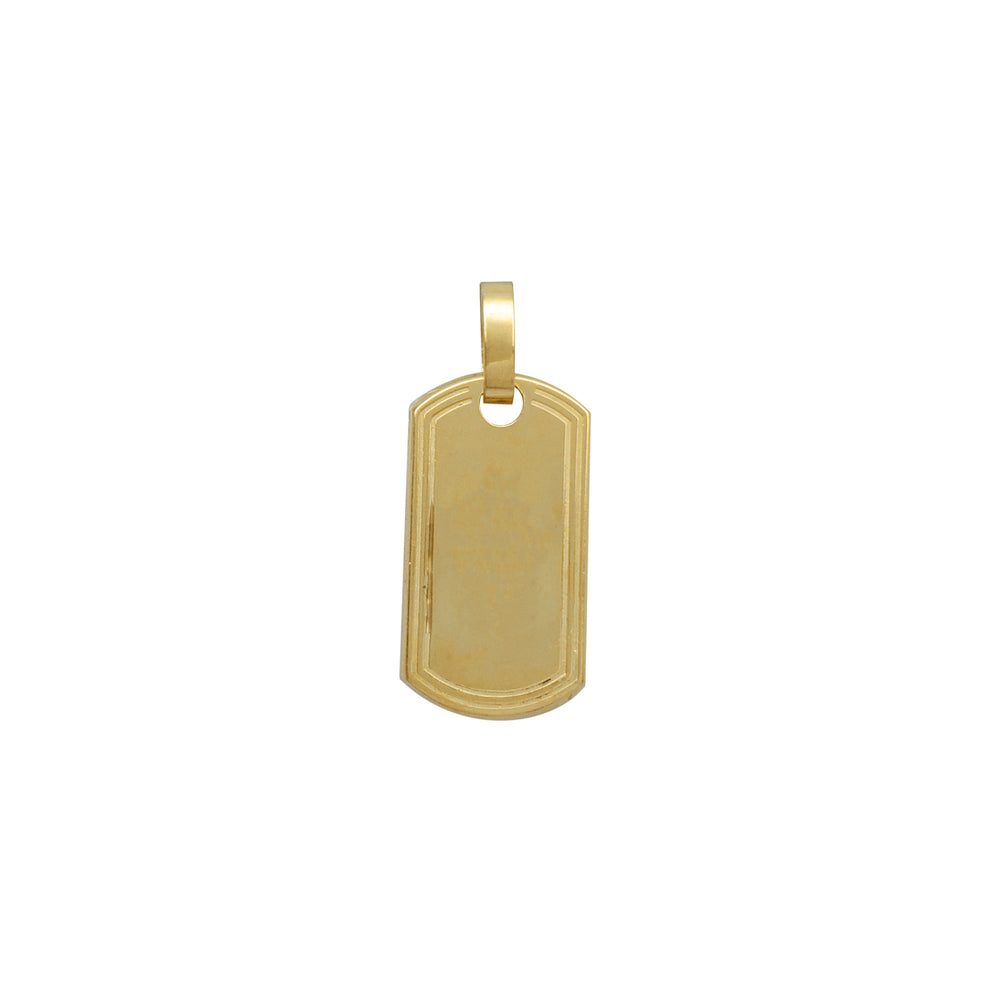 Glossy Outlined Dog/Military Tag Pendant (14K)