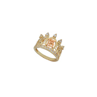Zirconia Two-Tone 15 Years Crown/Tiara Ring (14K)