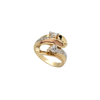 Zirconia Tricolor Bypass Ring (14K)