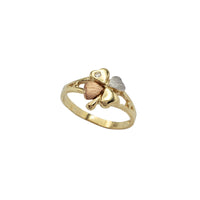 Zirconia Tricolor Four Clover Lady Ring (14K)