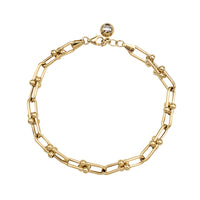 Zirconia Beaded Horseshoe-Link Fancy Lady Bracelet (14K)