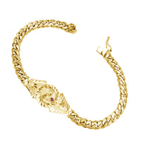 [Solid] Zirconia Saint Barbara Miami Cuban Bracelet (14K)