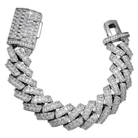 Iced-out Baguettes Monaco Bracelet (Silver)