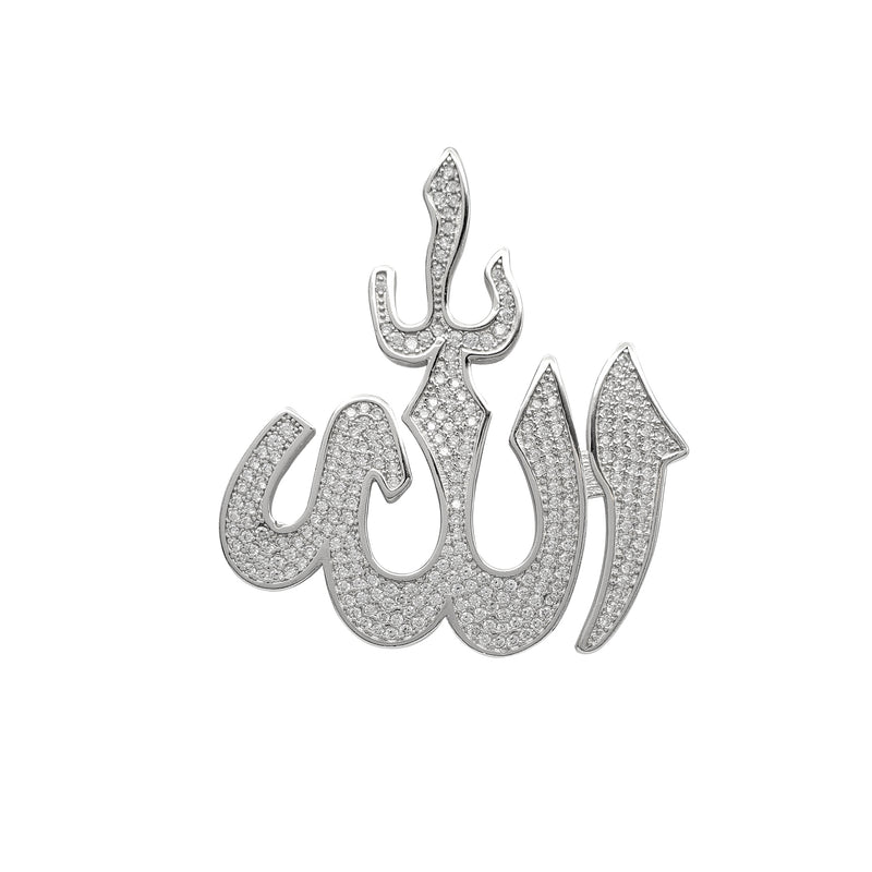 Iced-out Allah Pendant (Silver)