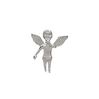 Colgante de anxo bebé sólido de circonio 3D (prata)