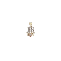 Zirconia Tricolor Sweet 16 Flower Pendant (14K)