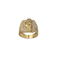 Iced-Out Santa Muerte Square Ring (14K)
