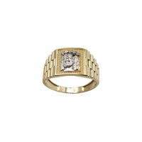 Two-Tone Jesus Emblem Ring (14K)