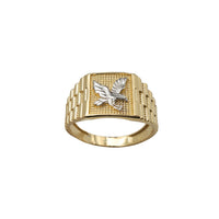 Two-Tone Eagle Emblem Ring (14K)