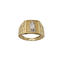 Two-Tone Virgin Mary Emblem Ring (14K)