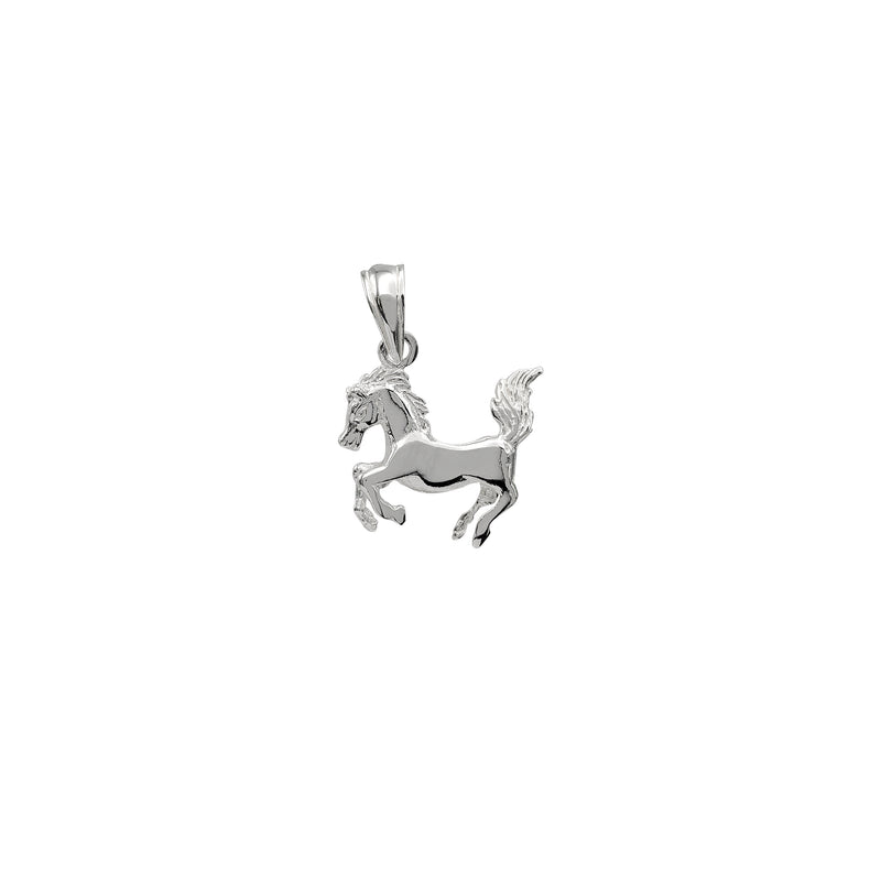 3-D Glossy Horse Pendant (Silver)