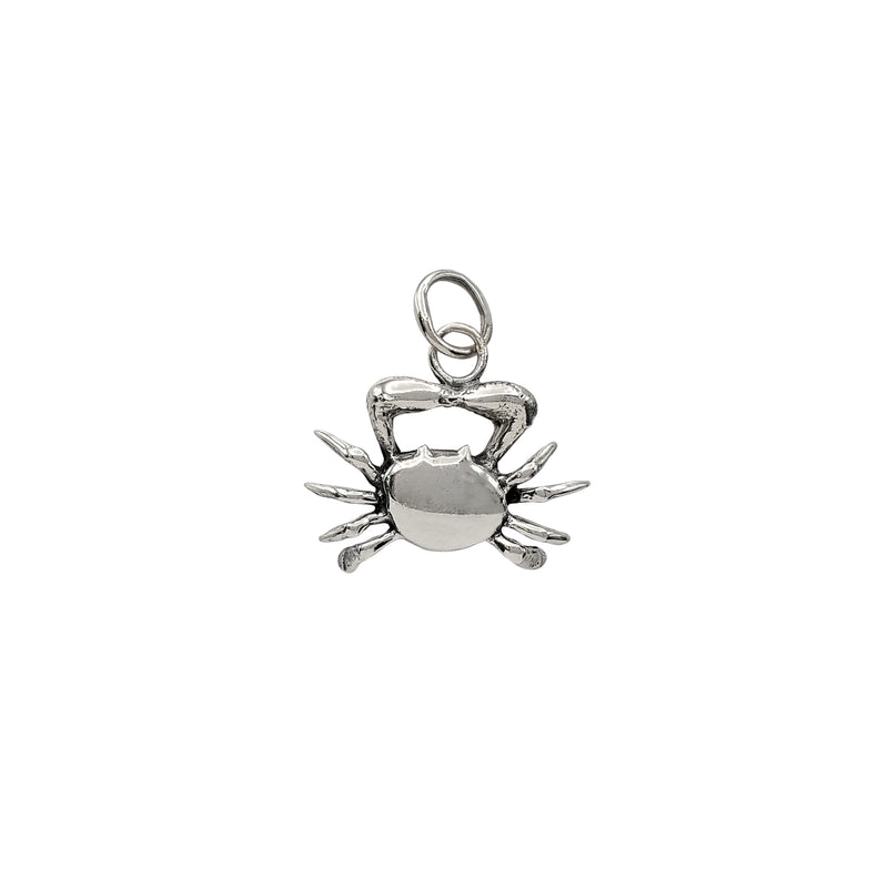 Antique Finish Crab Cancer Zodiac Pendant (Silver)