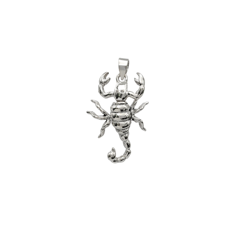 3-D Antique Finish Motion Scorpion Pendant (Silver)