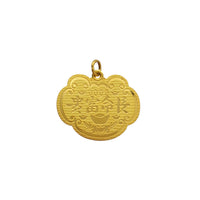 Fortune & Long Life Ingot Dragon Textured Pendant (24K)