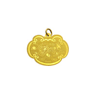 Fortune & Long Life Ingot Dragon Textured Pendant (24K)