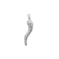 Pine Cone Textured Italian Horn Pendant (Silver)