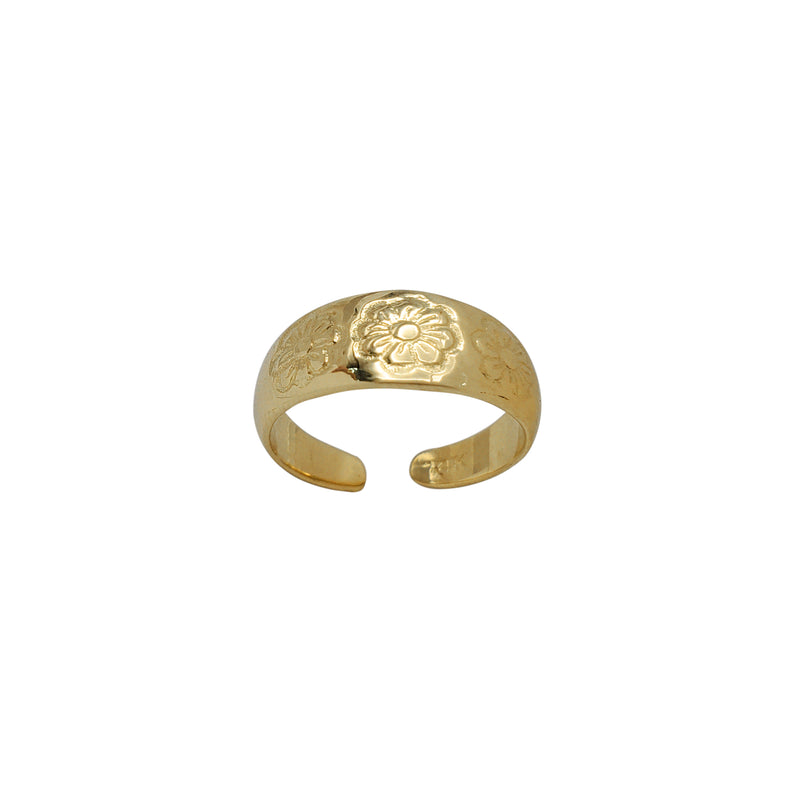 10K White Gold Flower Toe Ring – Diamond Nose Rings