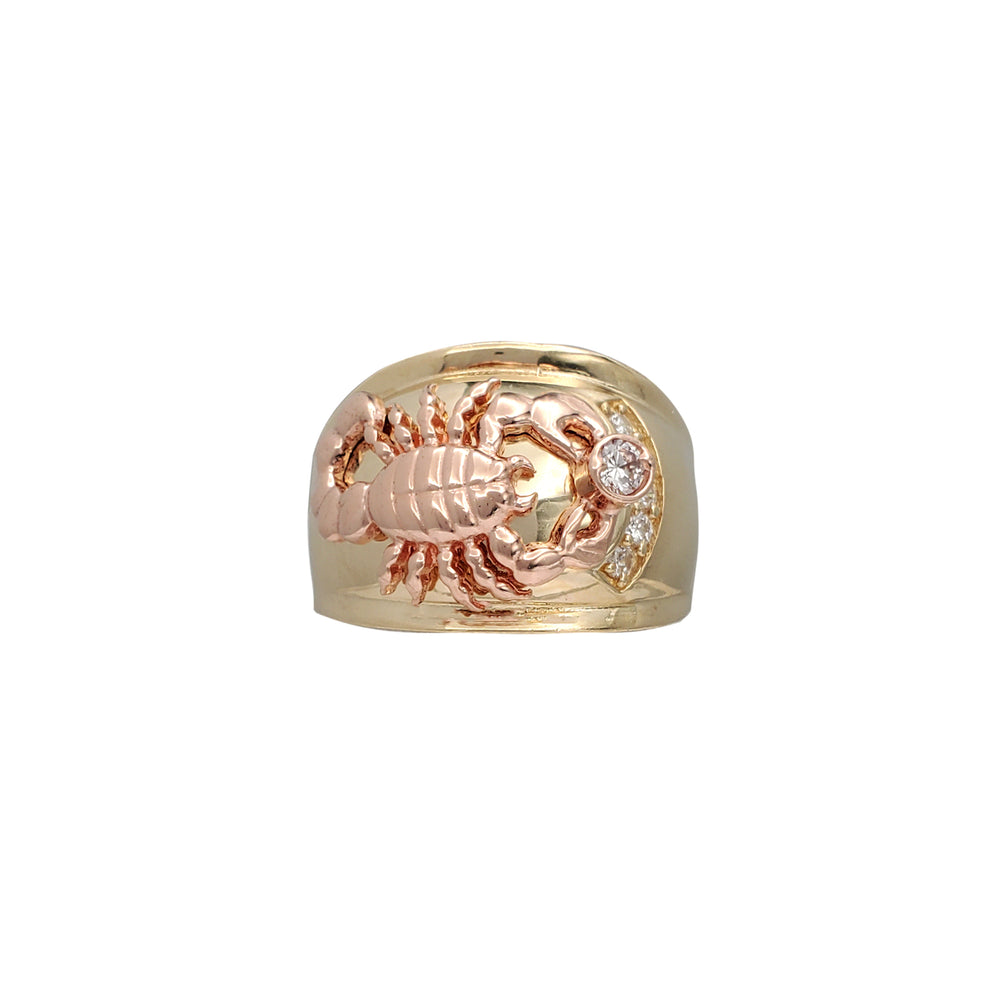 Zirconia Scorpion Men's Ring (14K)